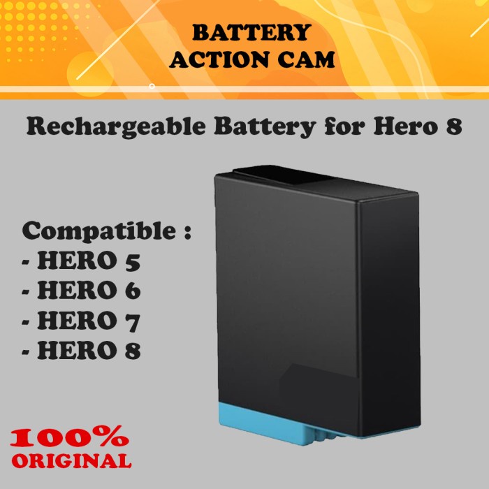 BATTERY GOPRO HERO 8 - GARANSI RESMI TAM