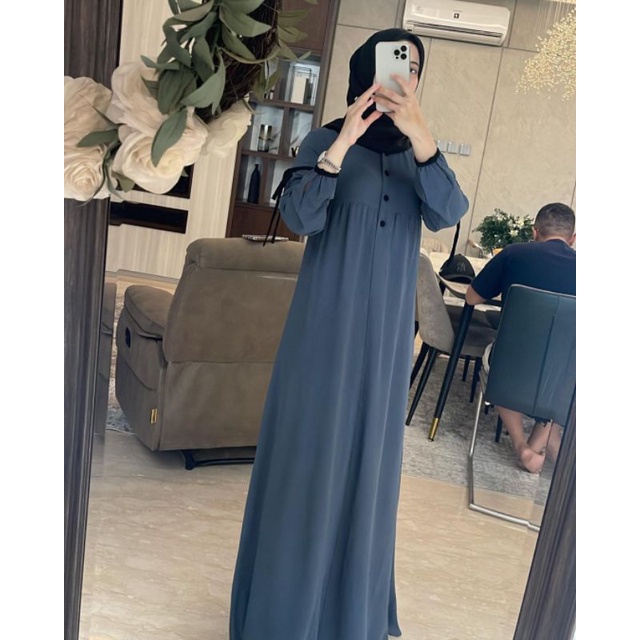 Gamis List - JEMMA DRESS - Bahan Crinkle Airflow | Abaya Murah List Hitam