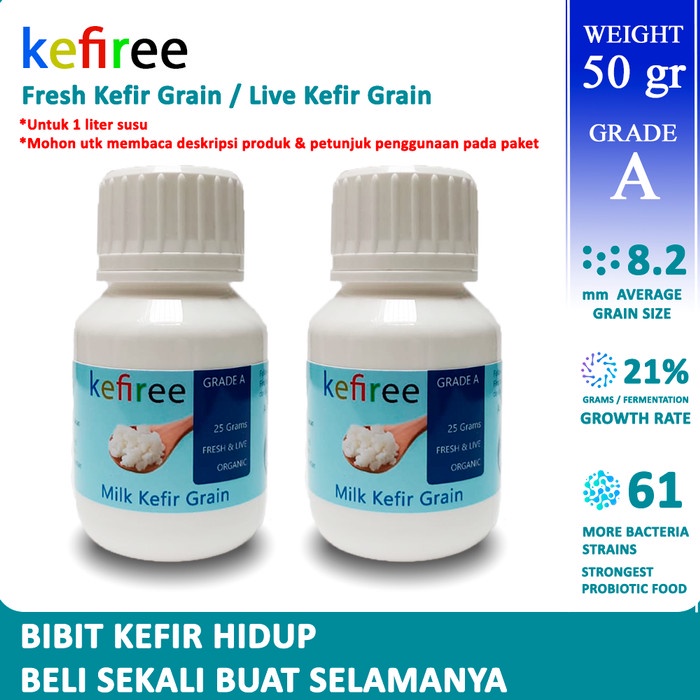 

(BISA COD) 100% BIBIT KEFIR HIDUP/KEFIR GRAIN (FRESH) GRADE A - KEFIREE (50 gr)