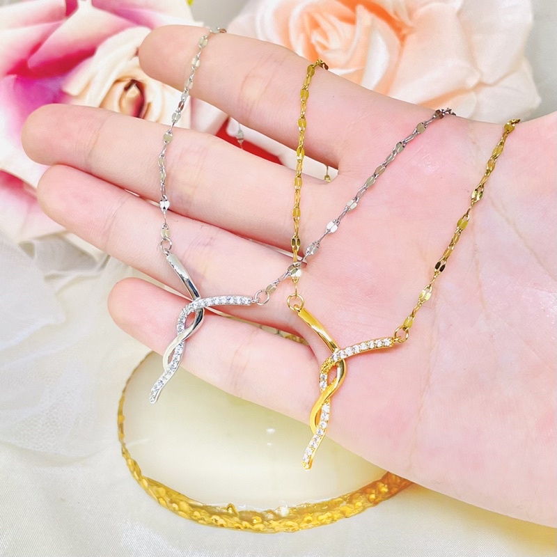 Kalung Titanium koye permata elegan Wanita