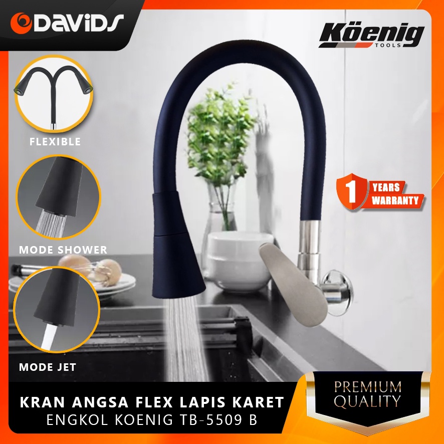 Kran Angsa Fleksibel Keran Wastafel Cuci Piring Stainless Dapur Sink Koenig 5509