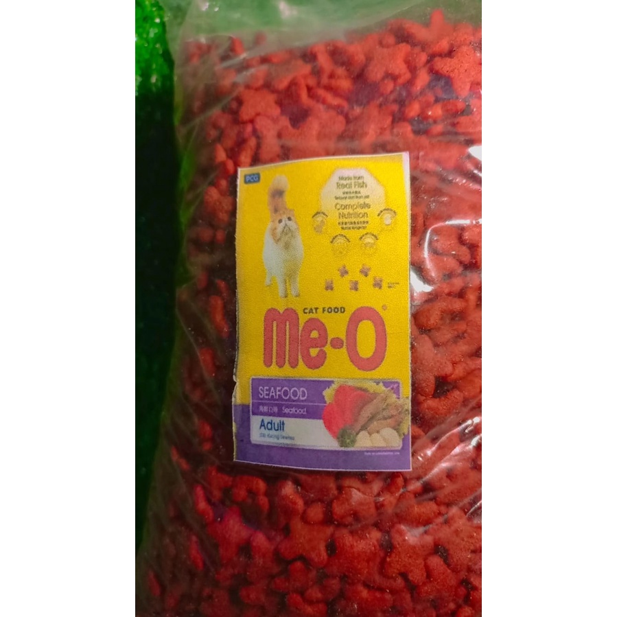 Me-o Makanan Kucing  Dray Food For Kitten Meo Seafood Adult Kemasan 500g