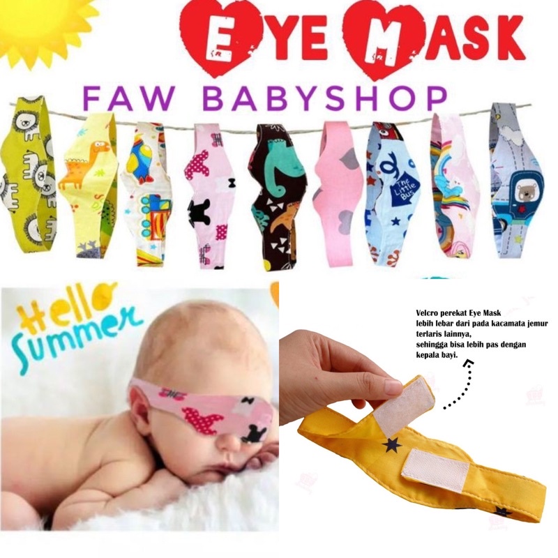 Kacamata Jemur Bayi Busa Premium atau Biasa/ Penutup Mata Bayi / Eye Mask Baby Anti Silau / Eye Mask Baby Sun Protector