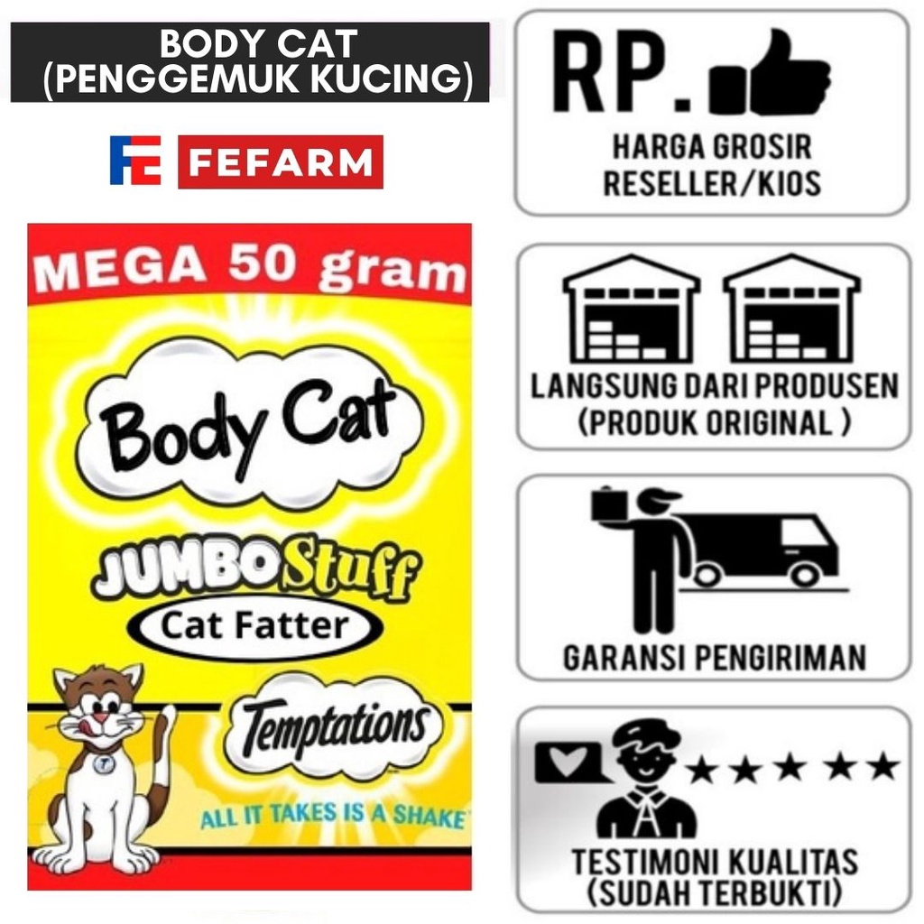 BODYCAT Penggemuk kucing body fat 50gr FEFARM