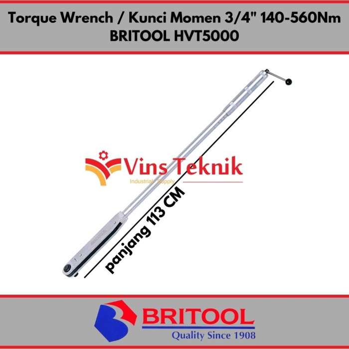 Kunci momen kunci torsi 3/4inch torque wrench HVT5000 BRITOOL HVT 5000