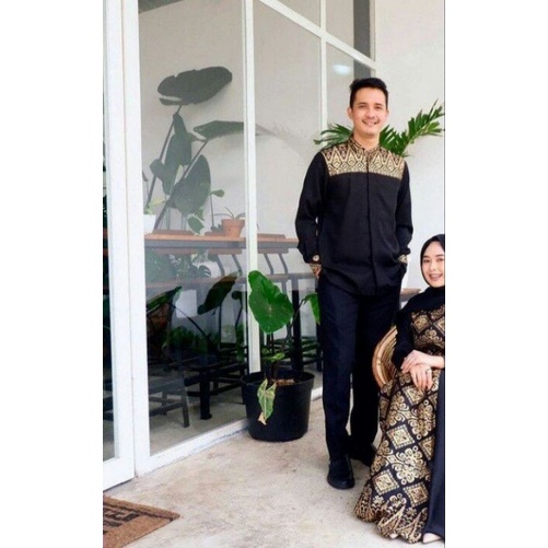 set dress gamis couple batik pasangan suami istri terbaru gamis modern terhits muslimah limited edition terbaru 2022