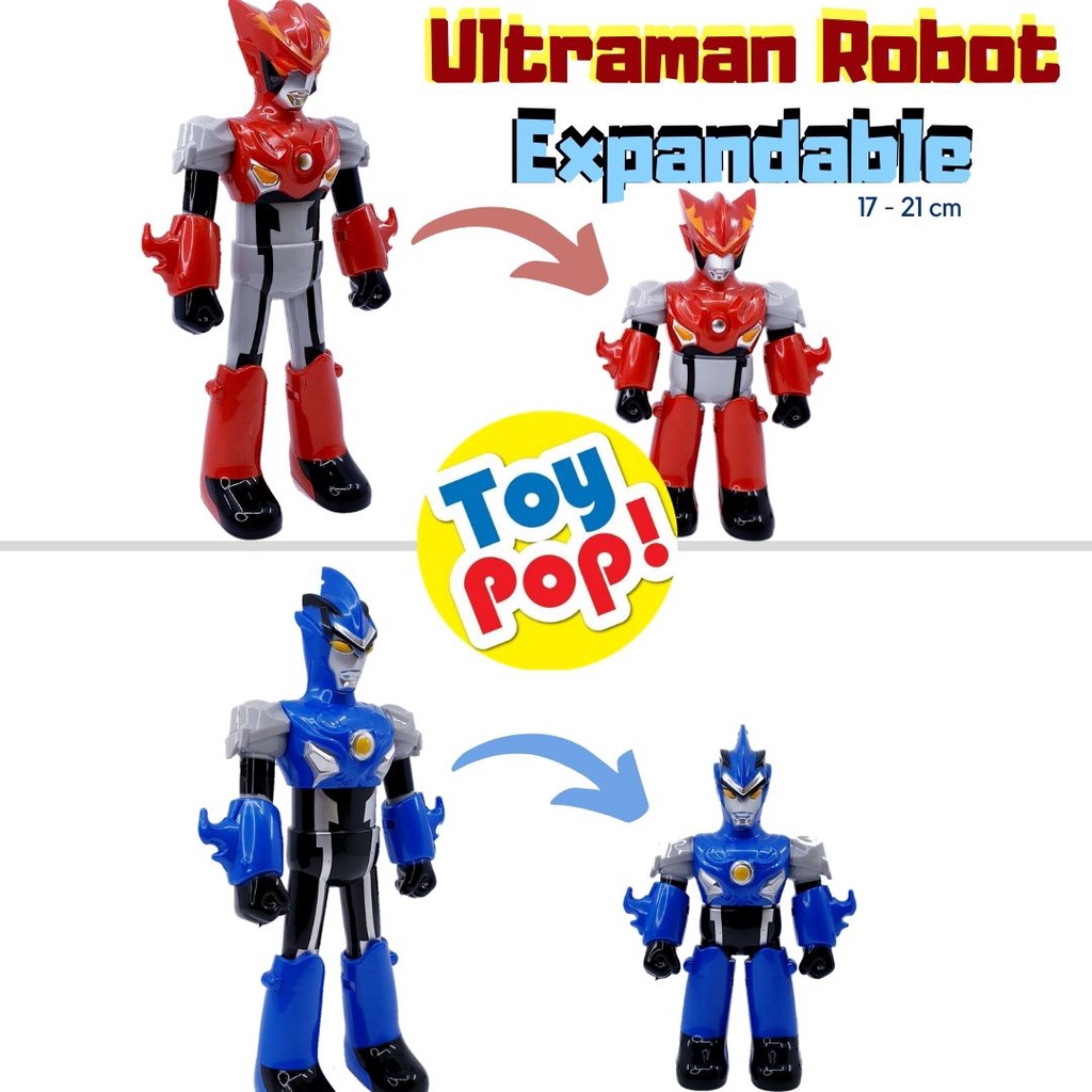 Mainan Robot Ultraman Merah Berlampu Expanding Dari 17 ke 21cm