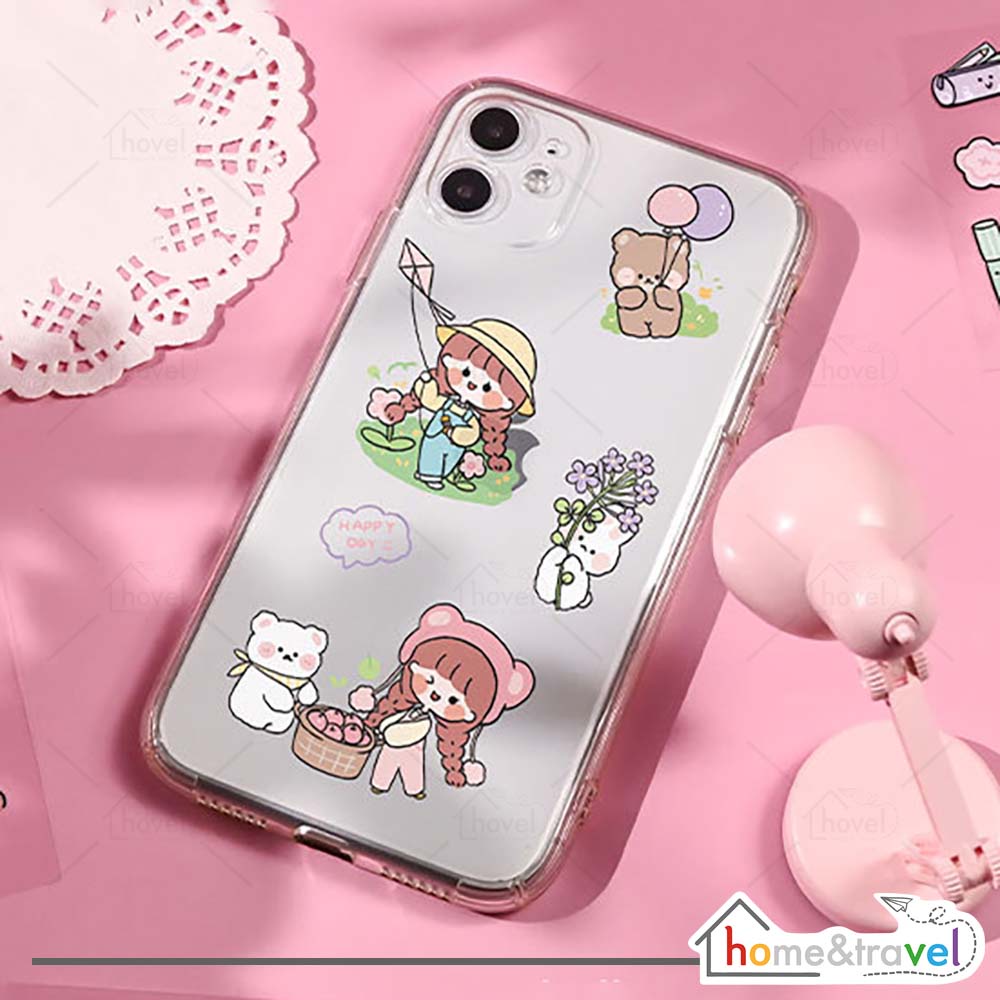 HOVELSHOP 100 Lembar Stiker Set Kartun Motif Lucu Scrap Book Phone Case Botol Decoration Waterproof