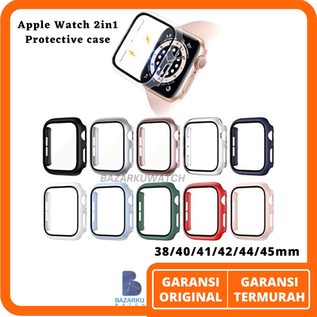 Case Iwatch Tempered Glass Iwatch Series 2 3 4 5 6 7 8 SE Size 38mm 40mm 41mm 42mm 44mm 45mm 49mm Pelindung Layar Iwatch