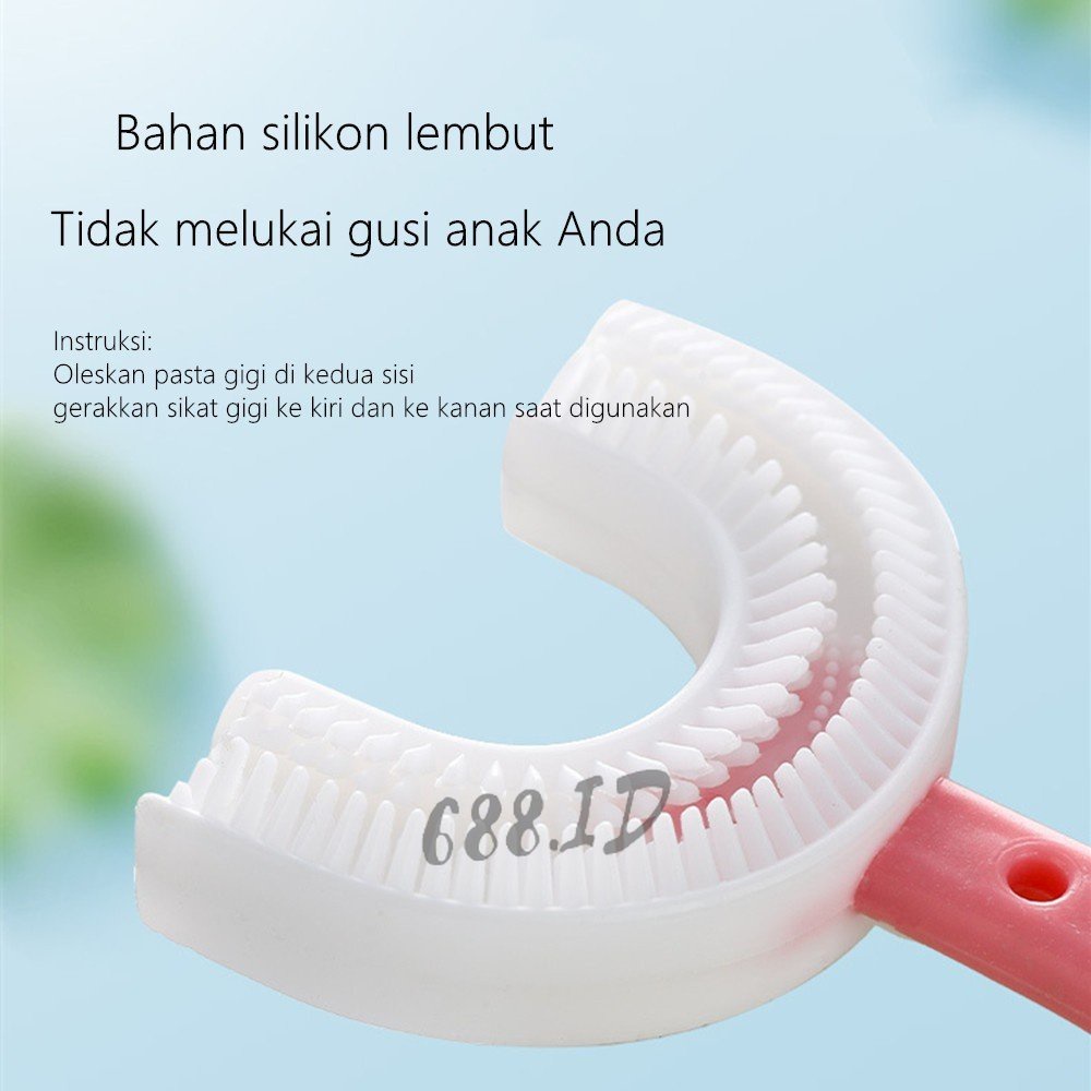 Sikat Gigi Anak Bayi 2-6 tahun Bentuk U Bahan Silikon Training Toothbrush Tooth Brush Baby Silicon type U PR 23