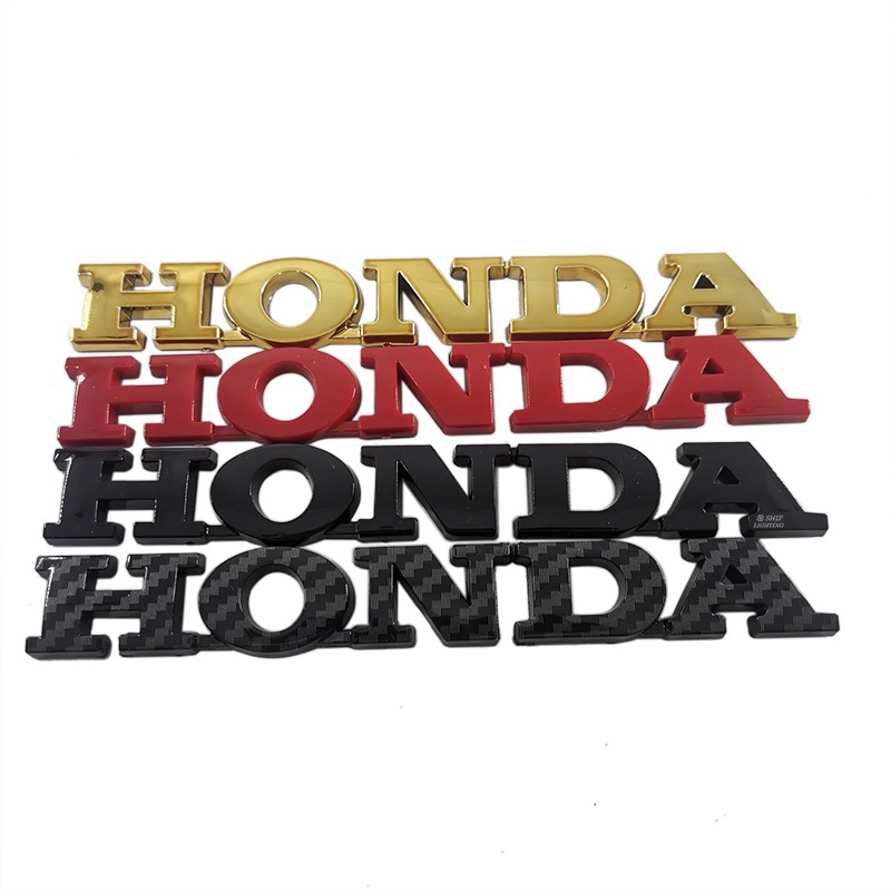 1x ABS Merah/Hitam/Emas/Serat Karbon Logo Honda Auto Mobil Side Fender Rear Trunk Emblem Badge Stiker Pengganti Honda