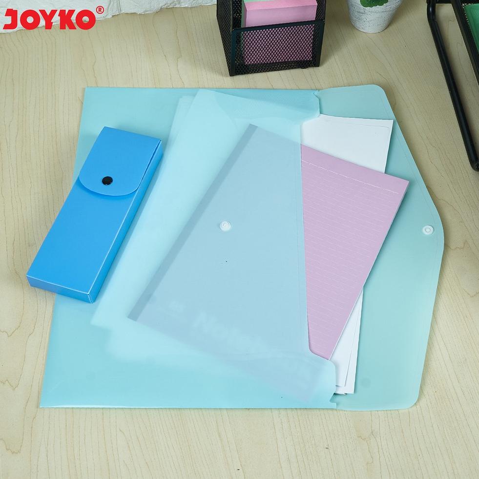 

I(92❤) Map Kancing Plastik Data Bag Tas Joyko DBG-108 Pastel Color bisa cod