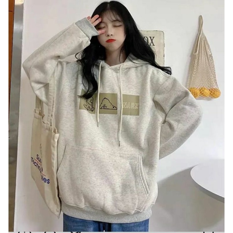 Sweater Hoodie Wanita NARZ Jacket Ala Korean Fashion Terkini Outfit Kasual Santai Kekinian