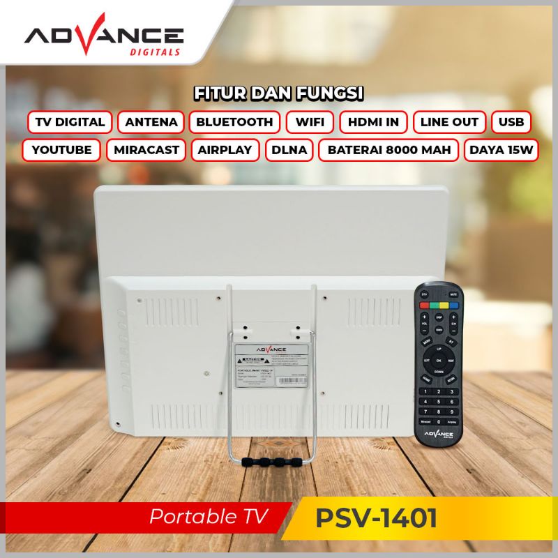 Advance Portable Smart TV Digital 14&quot; / Video / Wifi PSV-1401