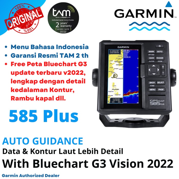 Garmin GPS Map 585+ Plus Garansi Resmi TAM update peta terbaru