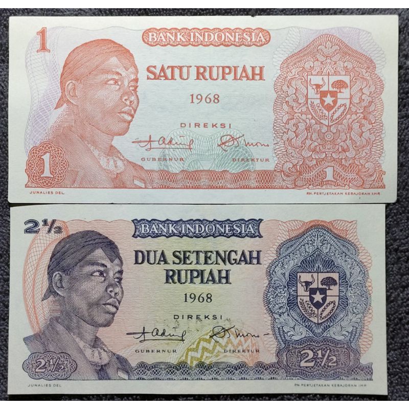 Uang Kuno Soedirman Mini Set 1 &amp; 2½ Rupiah 1968