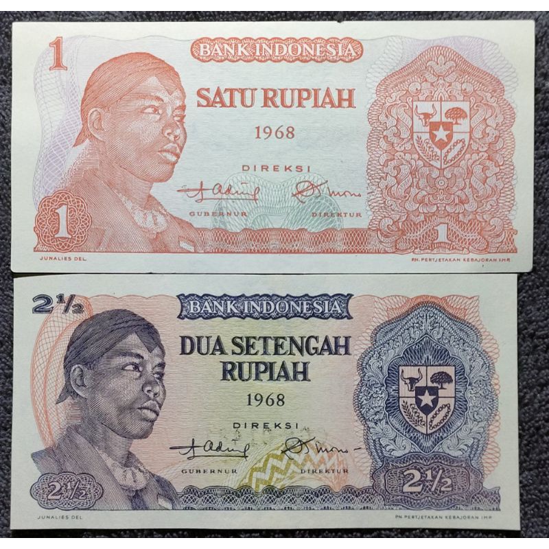 Uang Kuno Soedirman Mini Set 1 & 2½ Rupiah 1968