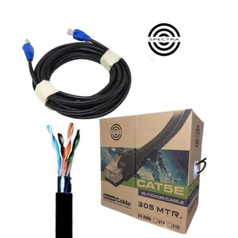 kabel LAN RJ45 SIAP PAKAI Zimmlink FTP Cat5E dan Spectra FTP Cat5E