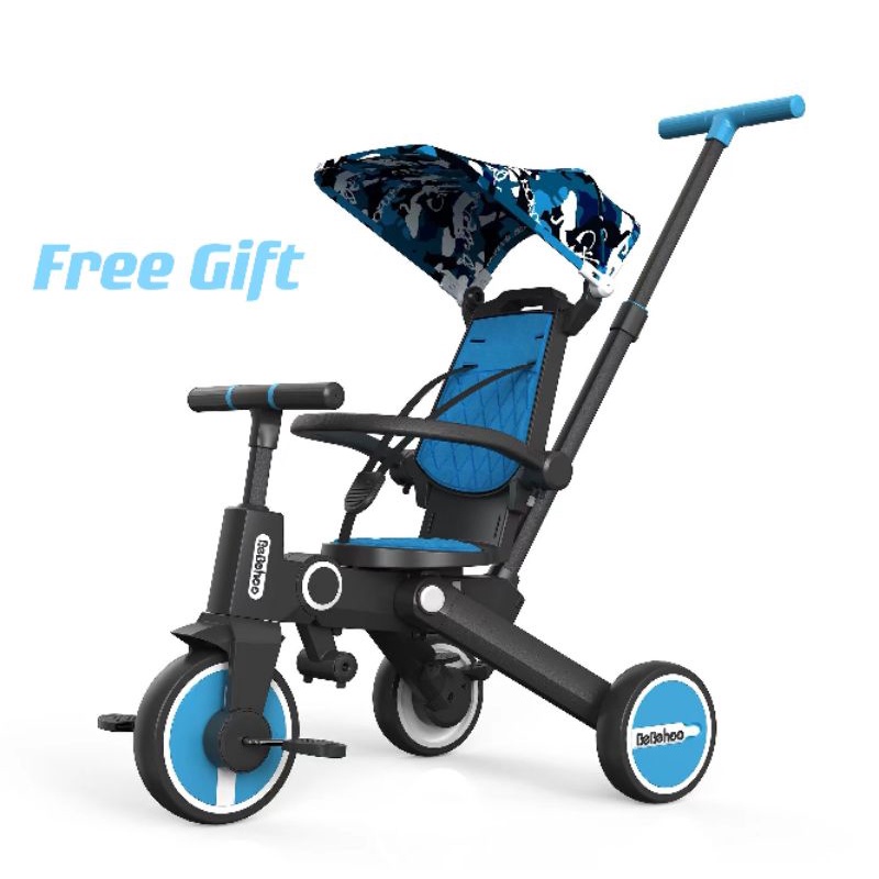 (Model Terbaru)Bebehoo Generasi2 7 in 1 Stroller Sepeda Roda Tiga Lipat/Folding Trike/Trycycle Bayi