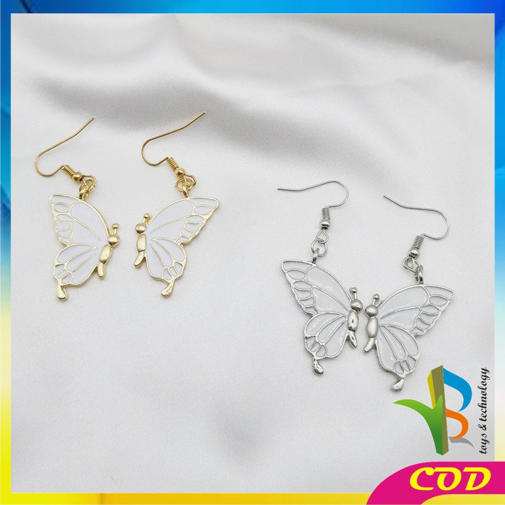 RB-K119 Anting Mutiara Gaya Korea Motif Pita Aksesoris Fashion Wanita / Anting Rumbai Panjang Elegant Earrings Butterfly Women