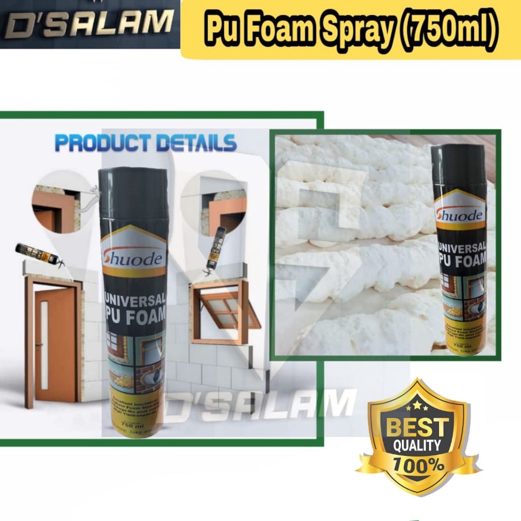 PU FOAM SPRAY polyurethane sealant foam { 1 KARTON = 12 PCS } ( PENGISI CELAH LUBANG )