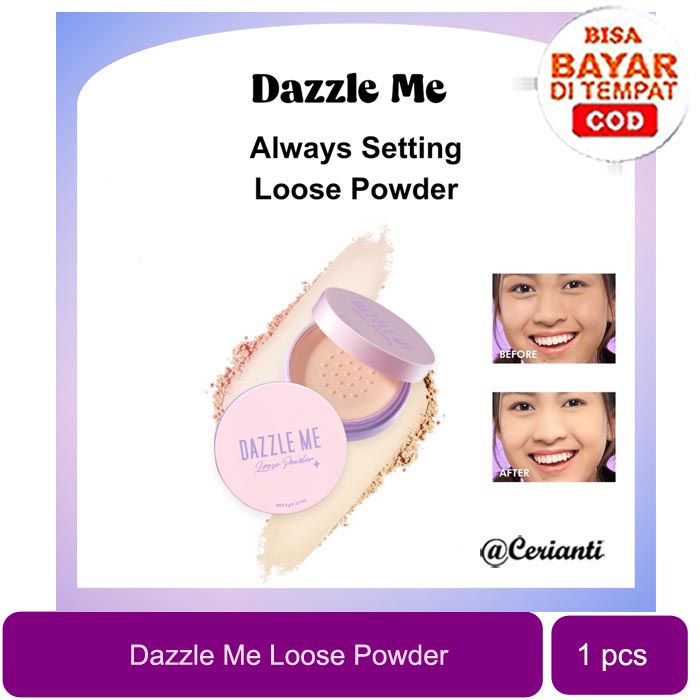 DAZZLE ME Always Setting Loose Powder BPOM | Super Soft Smooth Bedak Tabur Natural Translucent Kosmetik