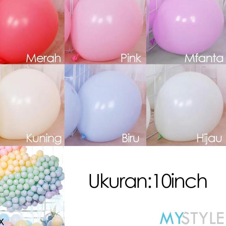 Grosir Resmi MYSTYLE BALON LATEX PASTEL MACARON 150 10 INCH (1 PACK = 100 PCS)