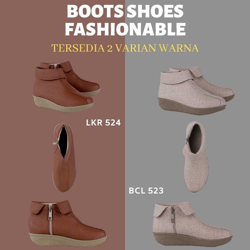 Sepatu Boots Both Wanita Spatu Buts Cewek Casual Wedges Korean Style Murah Original Kekinian