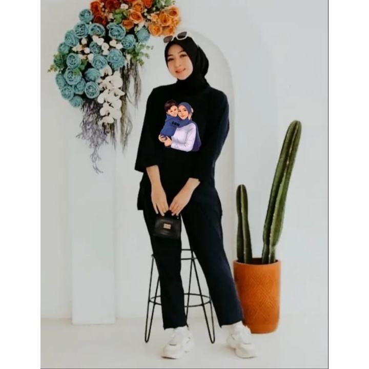 ONESET WANITA SUN XL XXL STELAN WANITA BAHAN BABYTERRY