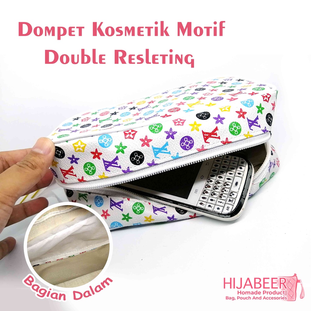 Dompet Kosmetik UKURAN BESAR Motif Double Reselting  - Dompet Handphone Murah