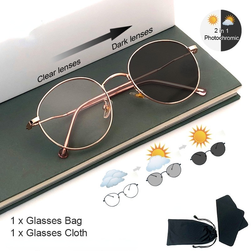 Kacamata Fashion Photochromic Anti Radiasi Untuk Wanita/Pria Kacamata Anti Blue Light