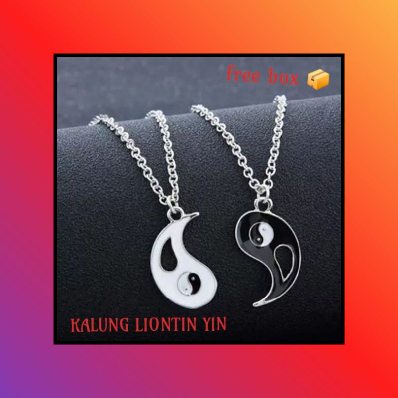 2PCS KALUNG COUPLE BERLIONTIN YIN HITAM PUTIH [free Box]