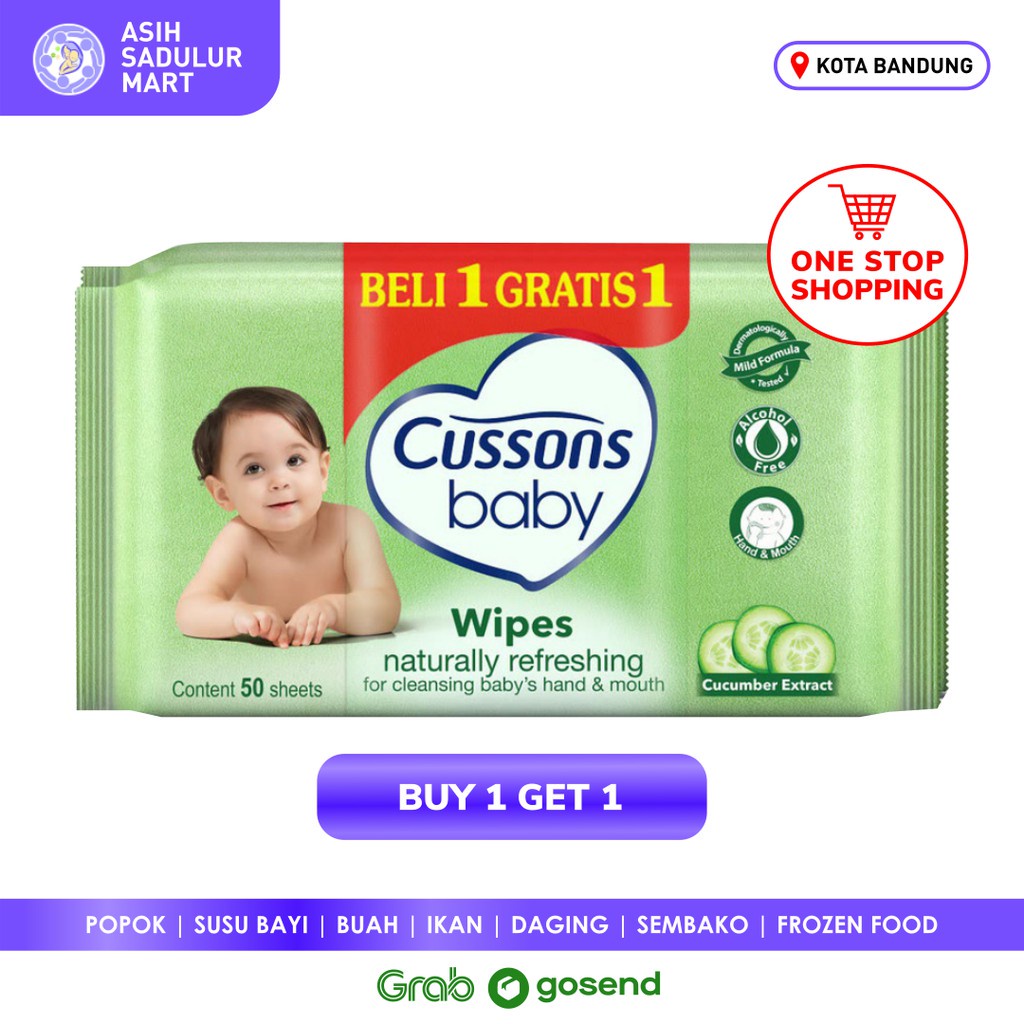 CUSSON BABY WIPES 50'S BUY1 GET1 Murahbanget Diskon Promo Gosend Grosir Bandung Cepat Hargaheran