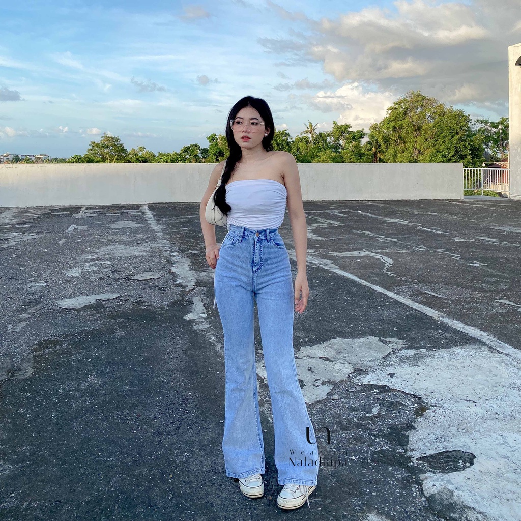 Kezia Cutbray Pants Snowblue - Highwaist Jeans Cutbray