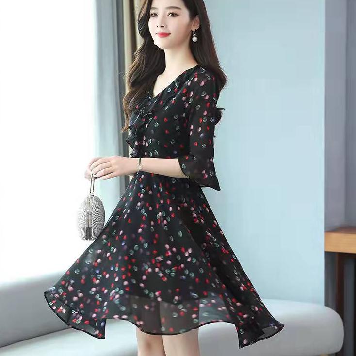 Langsung Beliii.. long dress korea/dress bunga import/dress bunga/dress bunga korea/dress korea/midi