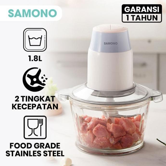 SAMONO Food Processor Chopper 1.8 L - SW-069 / SW-069 White Blue