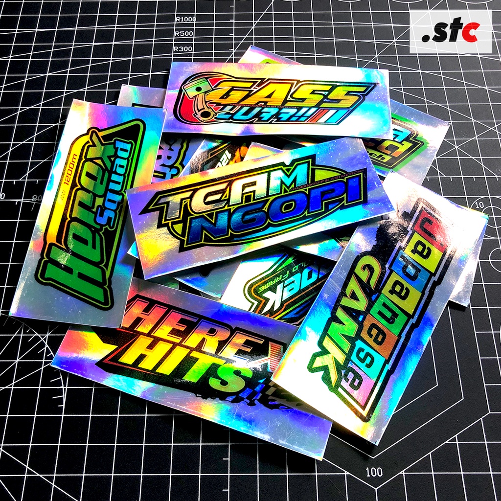 ( isi 10 )  Sticker Motor Variasi Herex Racing Hologram Termurah Stiker Motor Herex Honda CB GL Tige
