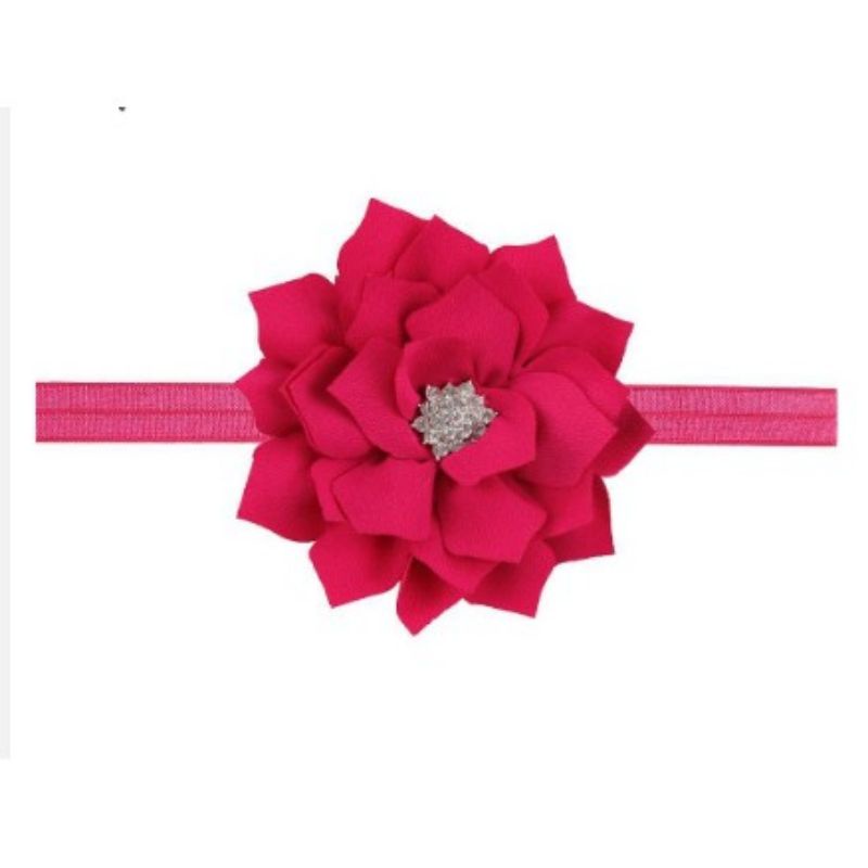 Bandana bayi bunga lotus / aksesoris rambut bando bayi merah