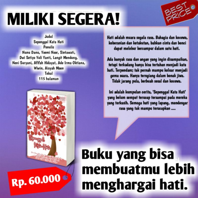 

Buku Kumpulan Cerpen "Sepenggal Kata Hati