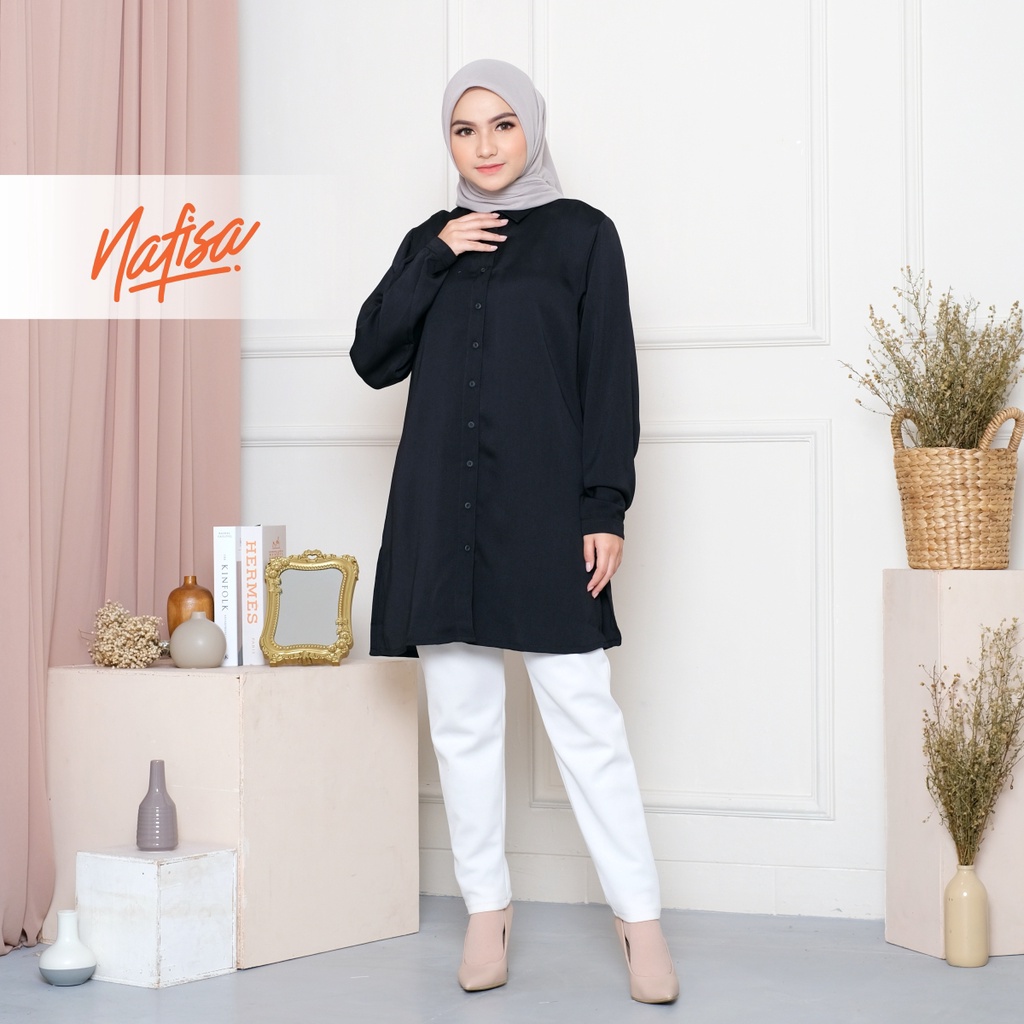 BAJU TUNIK BANDUNG Nafisa Loria - Kemeja Atasan Muslim Wanita Size M, L, XL