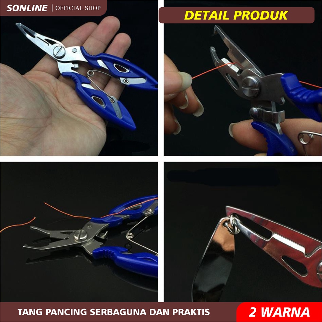 SONLINE Tang Gunting Kail Pancing Stainless Steel Fishing Hook Remover 2 Color 12cm Bahan Stainless