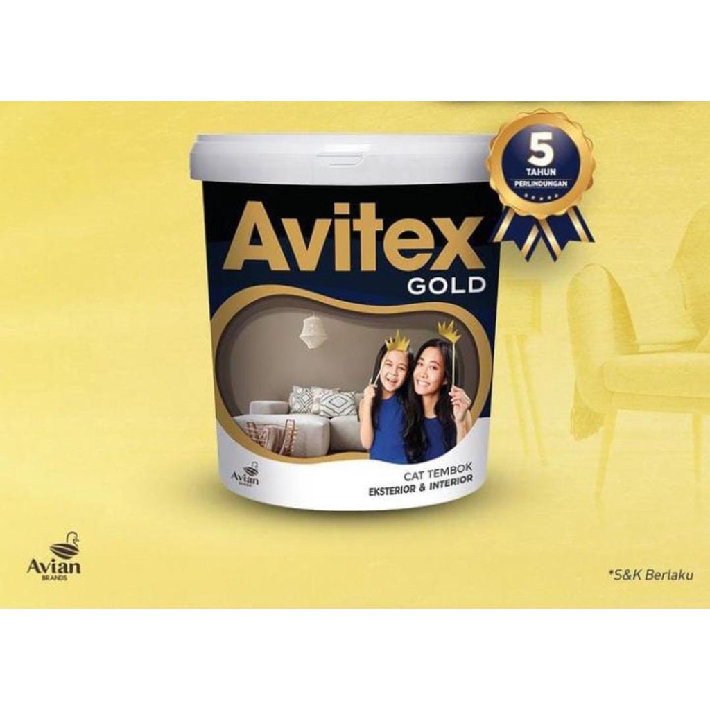 Avitex gold cat tembok interior &amp; eksterior kemasan 5kg