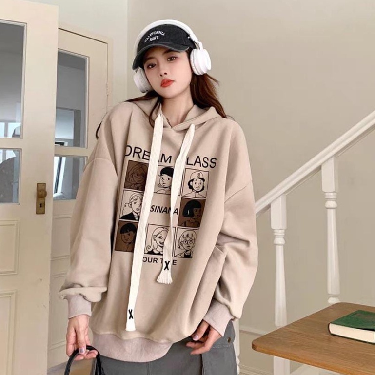 Sweater Hoodie Pria Wanita DREAM CLASS Jacket Oversize Oufit Daily Kasual Ala Korean Kekinian