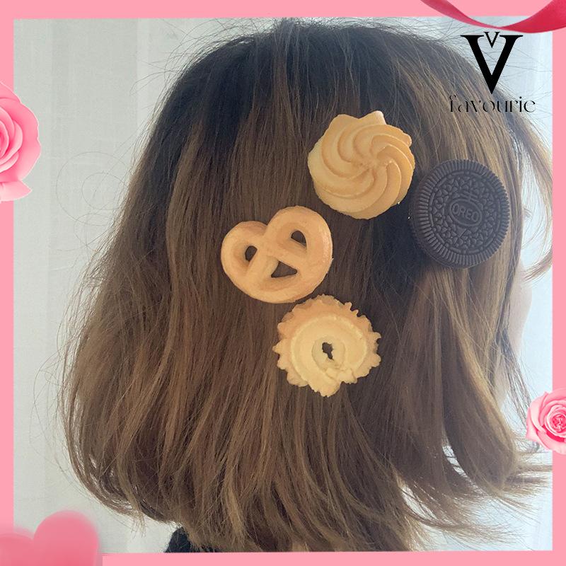 CODCODJepit Rambut Desain Biskuit Cookies Gaya Korea Untuk Wanita-FA-FA