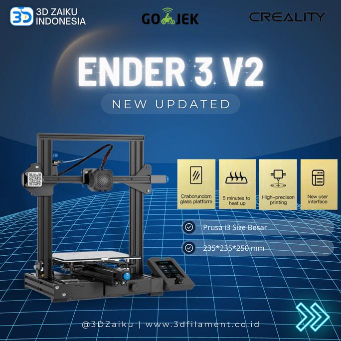 Promo Creality Ender 3 V2 32 Bit NEW Updated 3D Printer Prusa i3 Size Besar