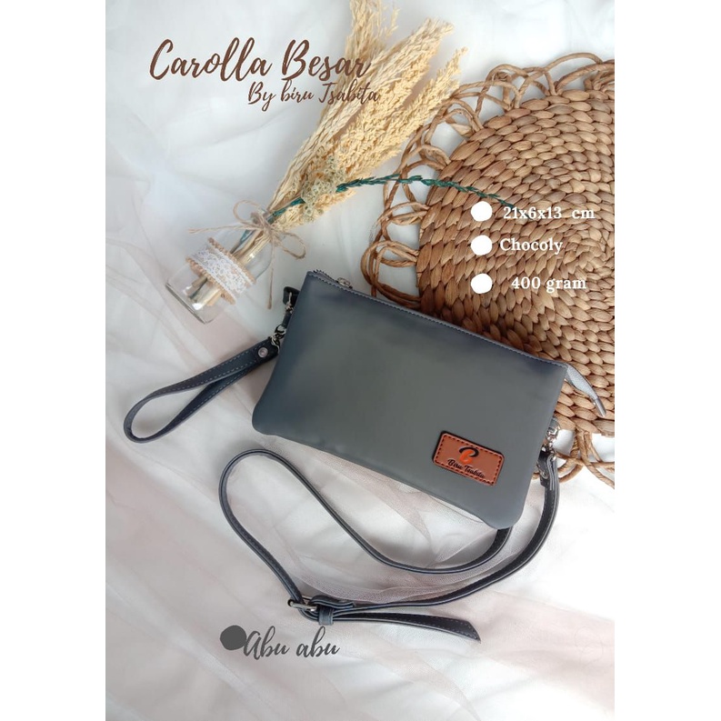 TAS SELEMPANG CANTIK | DOMPET BANYAK RUANG WATERPROOF | CAROLLA BESAR by BIRU TSABITA