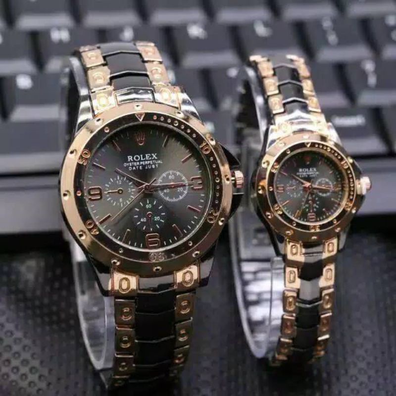 (Terima Cod)Jam Tangan Couple Rolex Fashion  Strap Rantai(Dikirim Dari Jakarta)