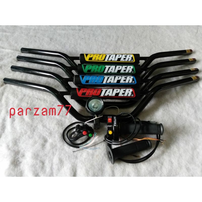 paketan stang trail.gasspontan.lampu motor led stang.saklar kiri