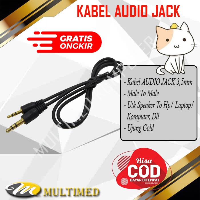 Kabel AUX Audio Jack 3,5mm Male To Male