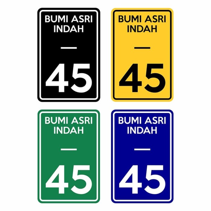 PAPAN PLANG NOMOR RUMAH 20CM X 30CM PLAT ALUMUNIUM